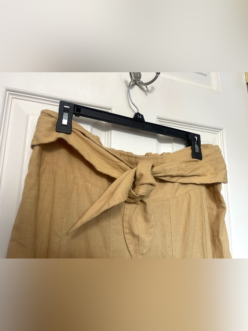Free People Marguerita Maxi Skirt Golden Yellow Pull-On Cotton Linen Sz L NWT - Picture 8 of 13